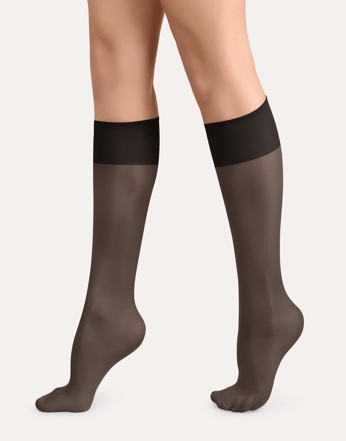 Thin elastic stockings with "top comfort" elastic band and reinforced toe Podium 20