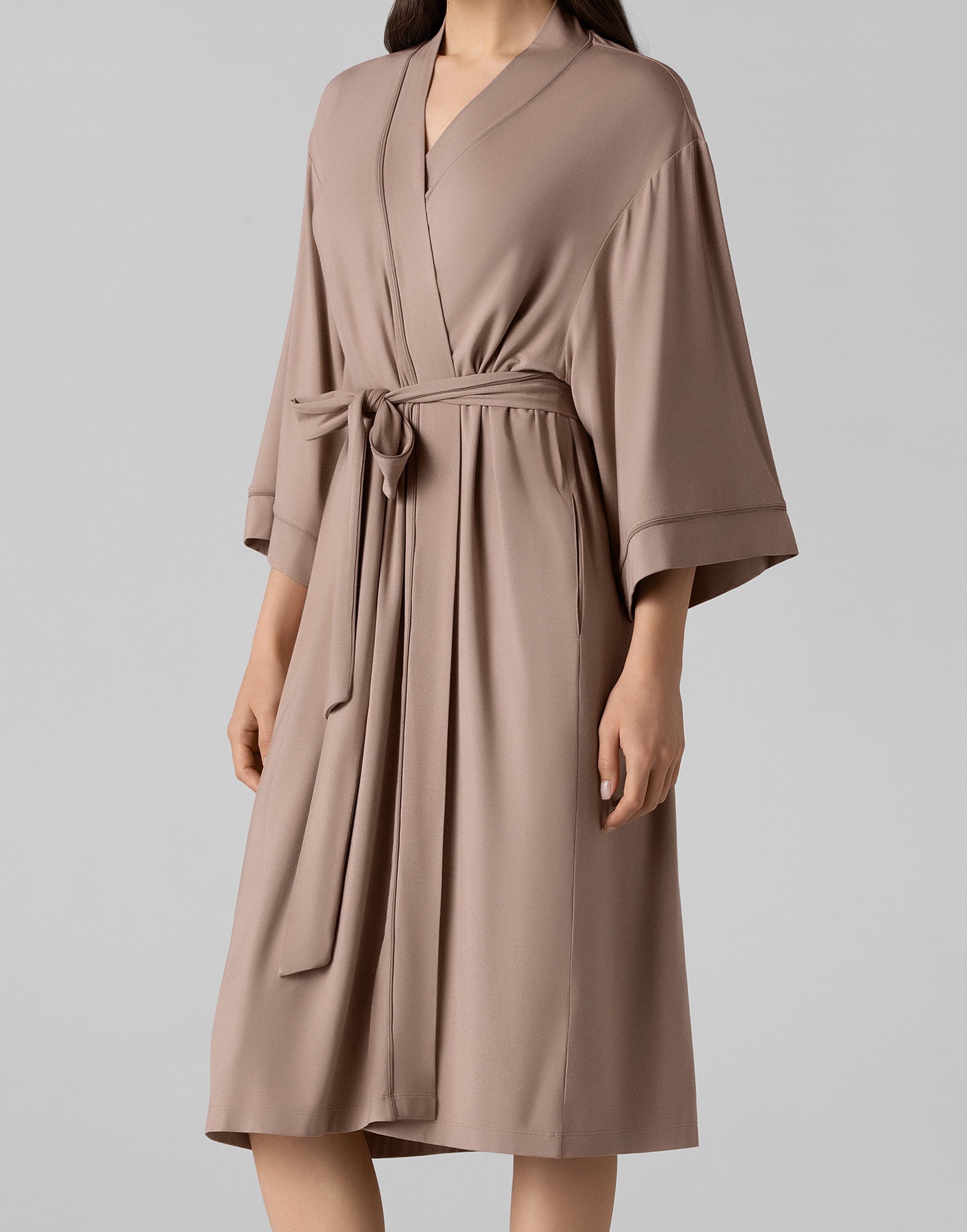 PD826 Three-Quarter Sleeve Dressing Gown
