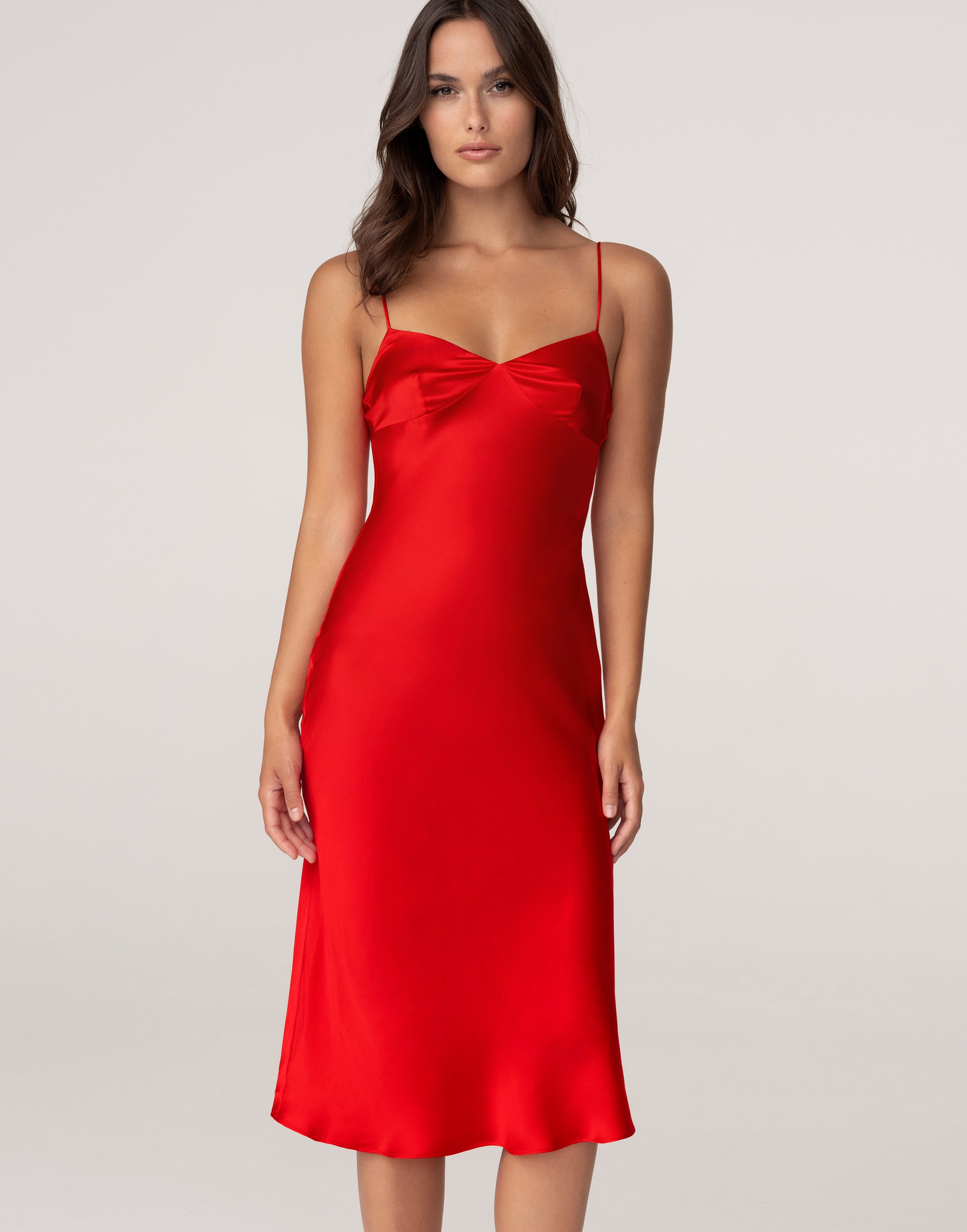 Long slip with silk straps PD267