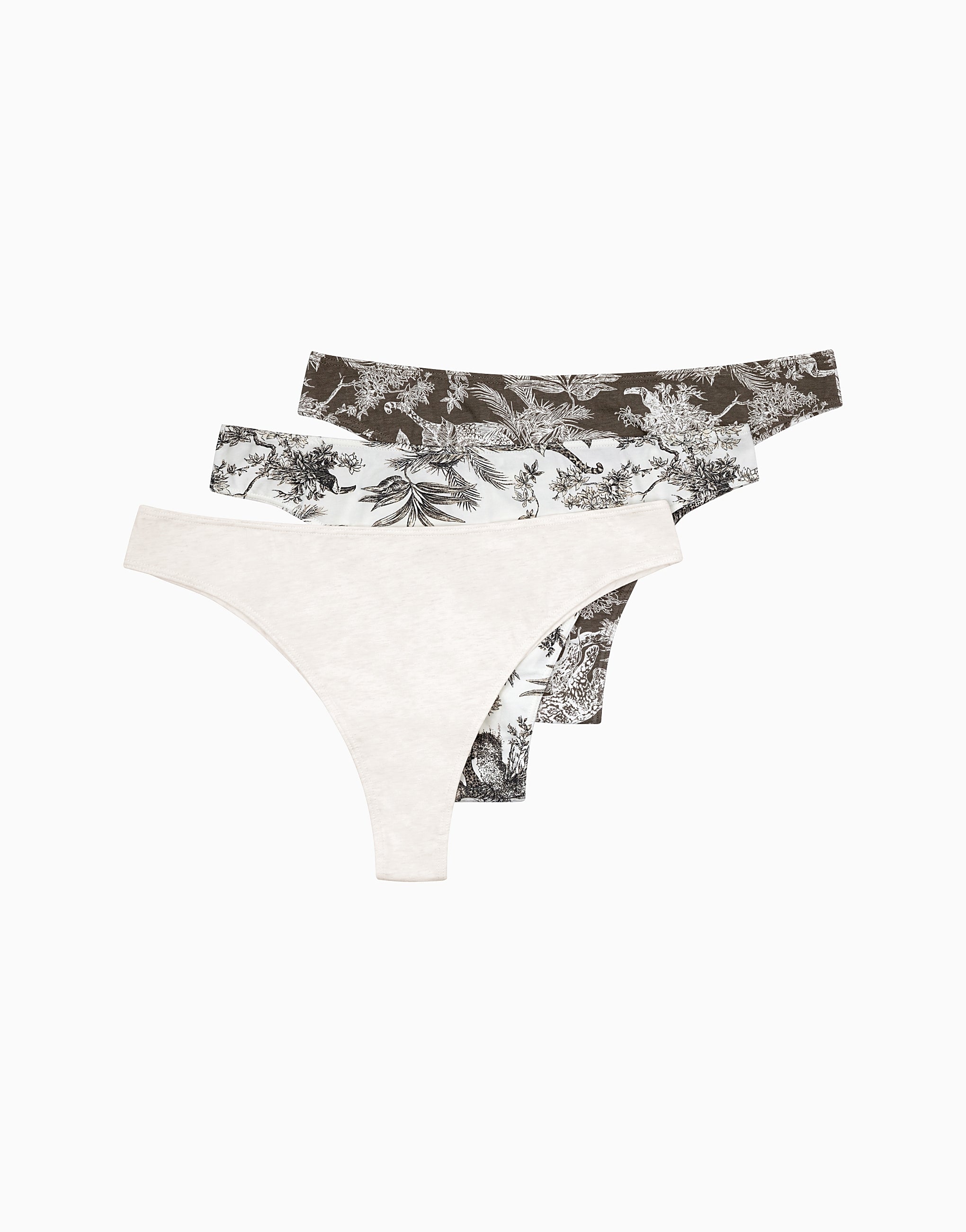 Set of 3 high-waisted Brazilian briefs MD774