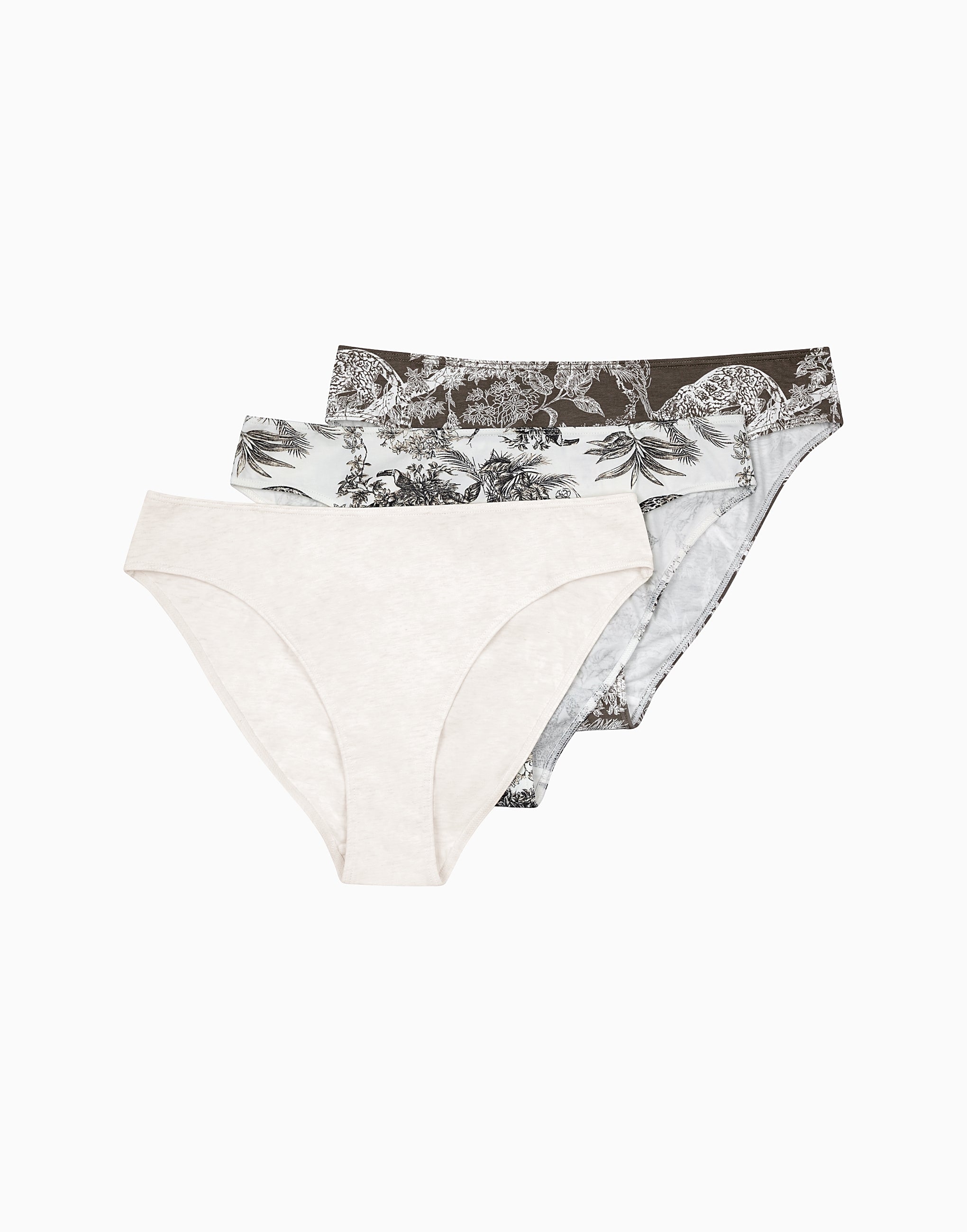 Set of 3 high-waisted briefs MD774