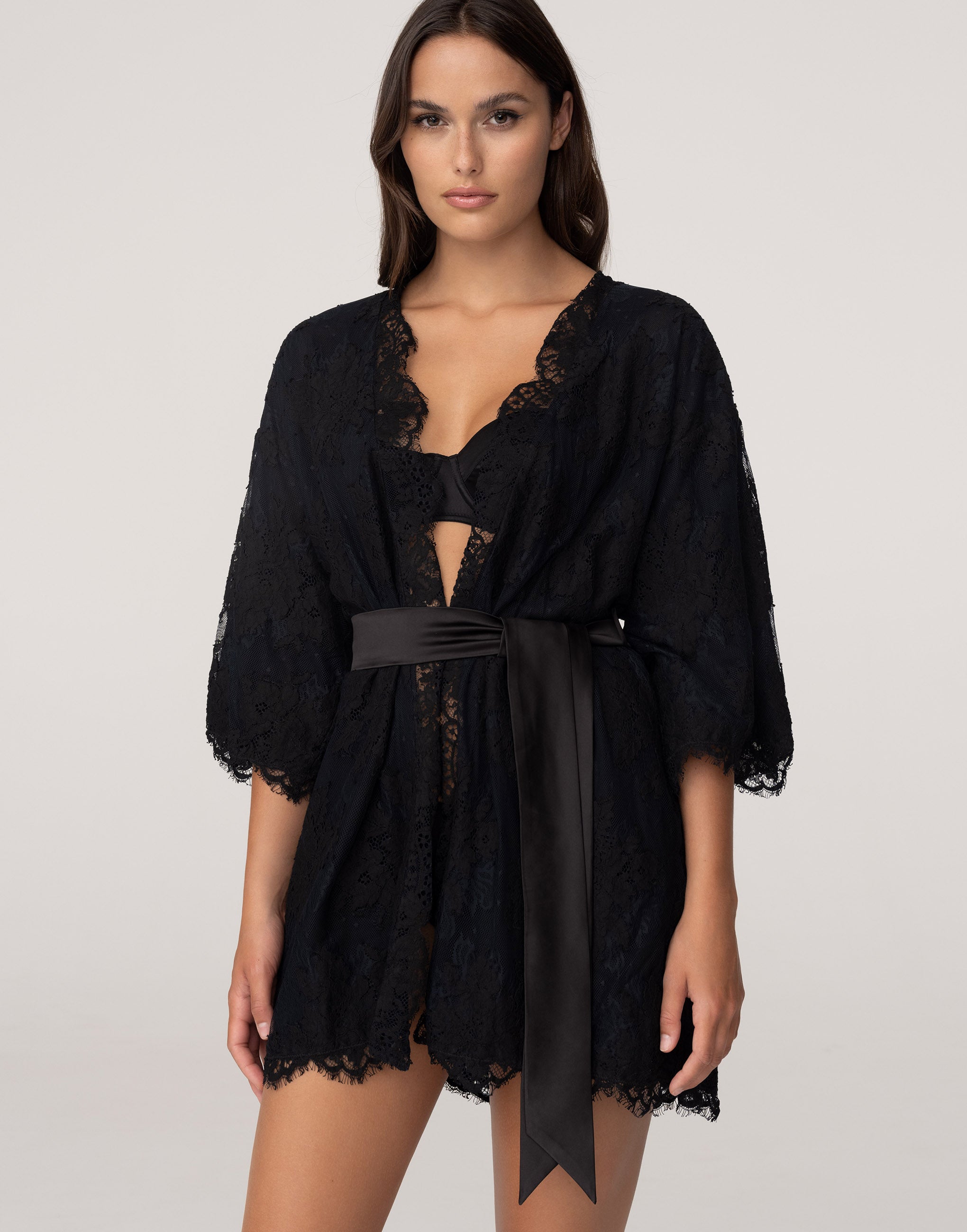 PD841 Three-Quarter Sleeve Dressing Gown