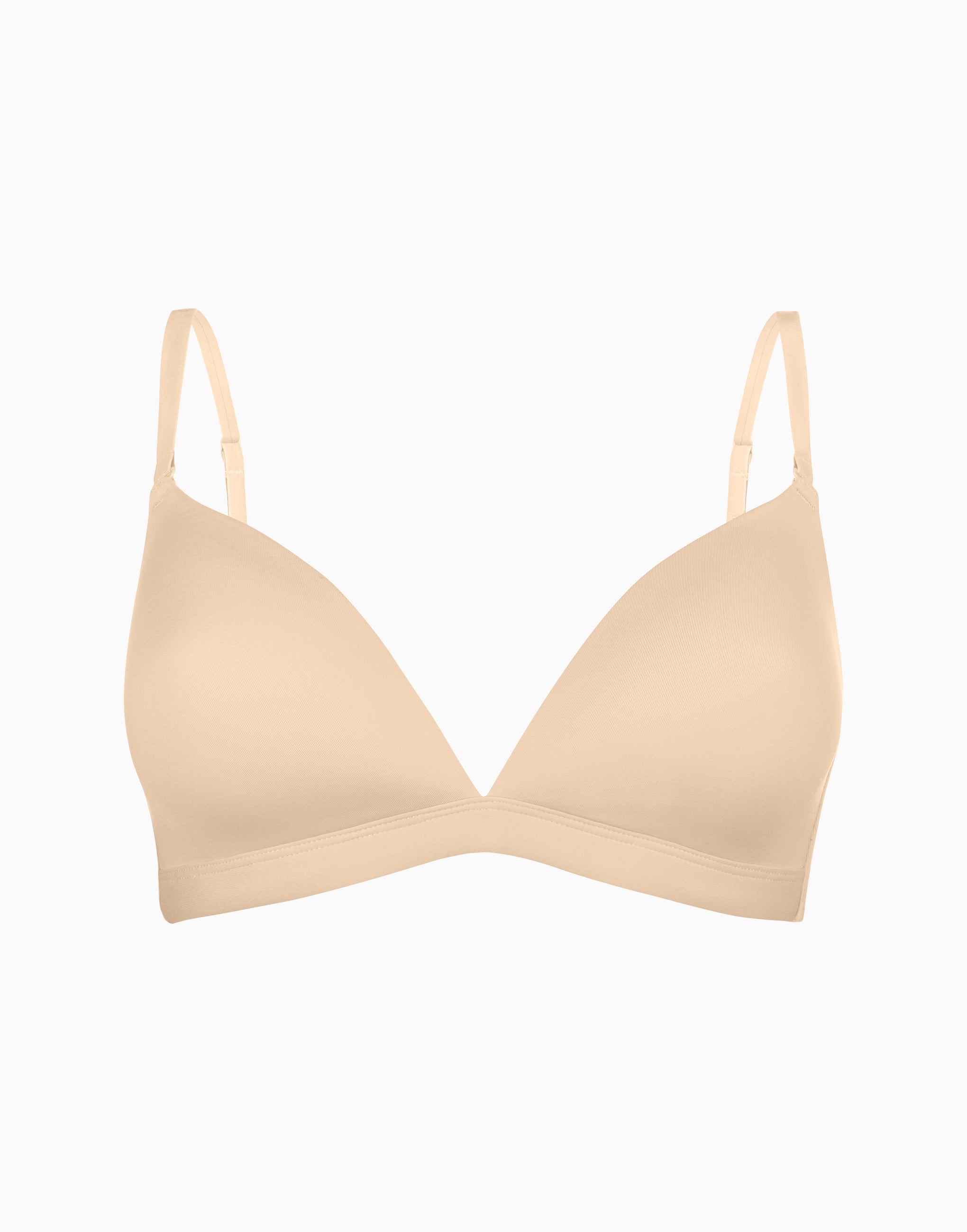 Skin underwired preformed triangle bra