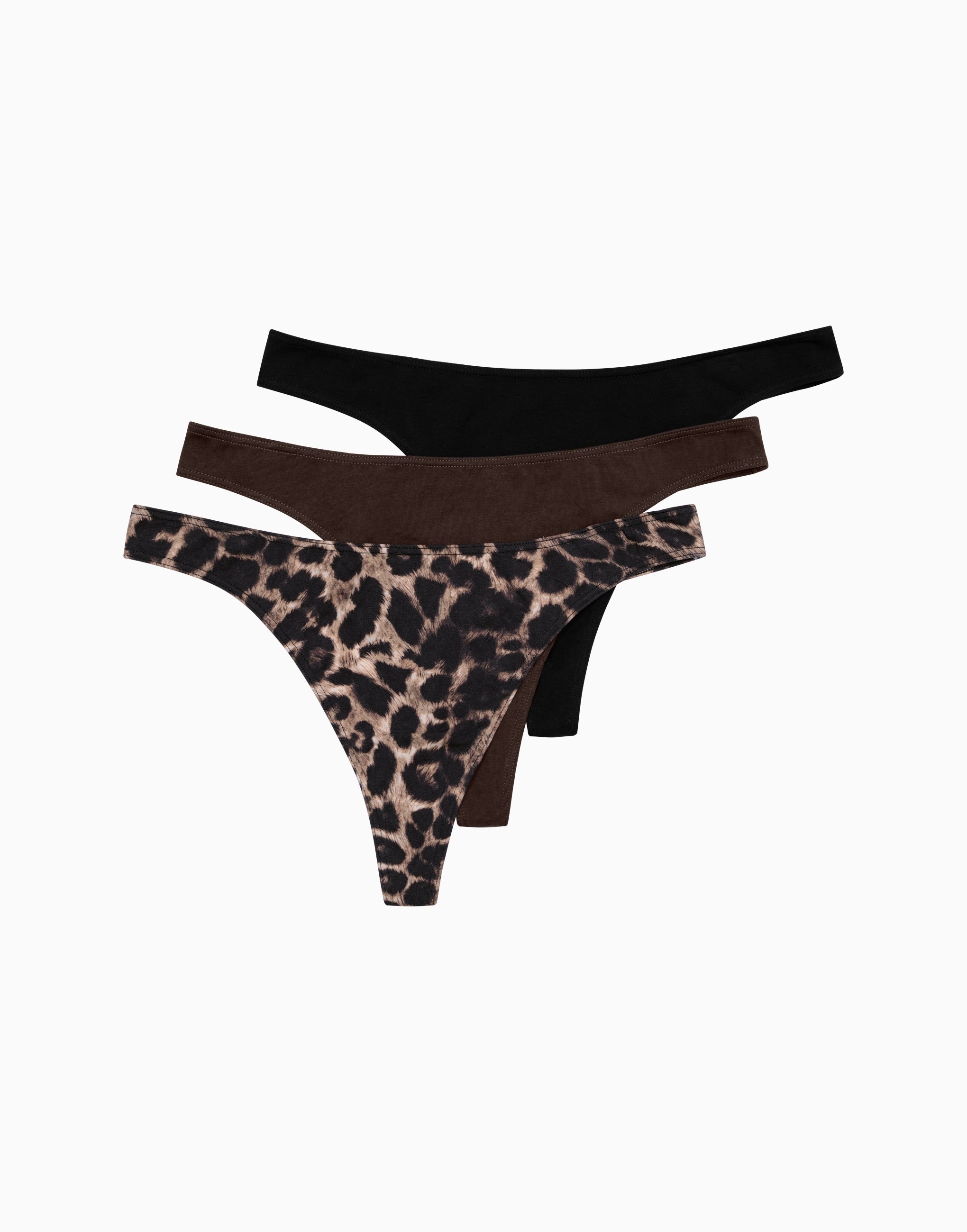 Set of 3 Mid-Rise Thongs MD981